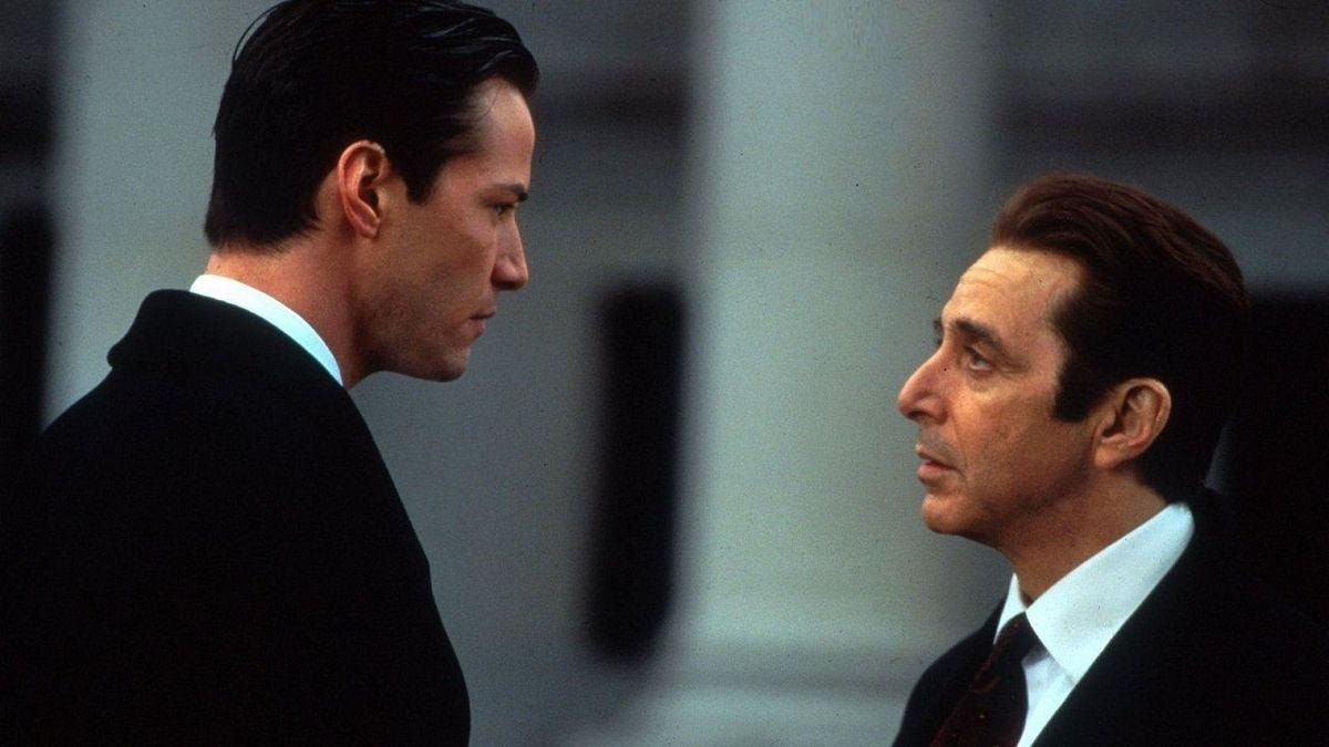 Keanu Reeves et Al Pacino dans L'Avocat du Diable.