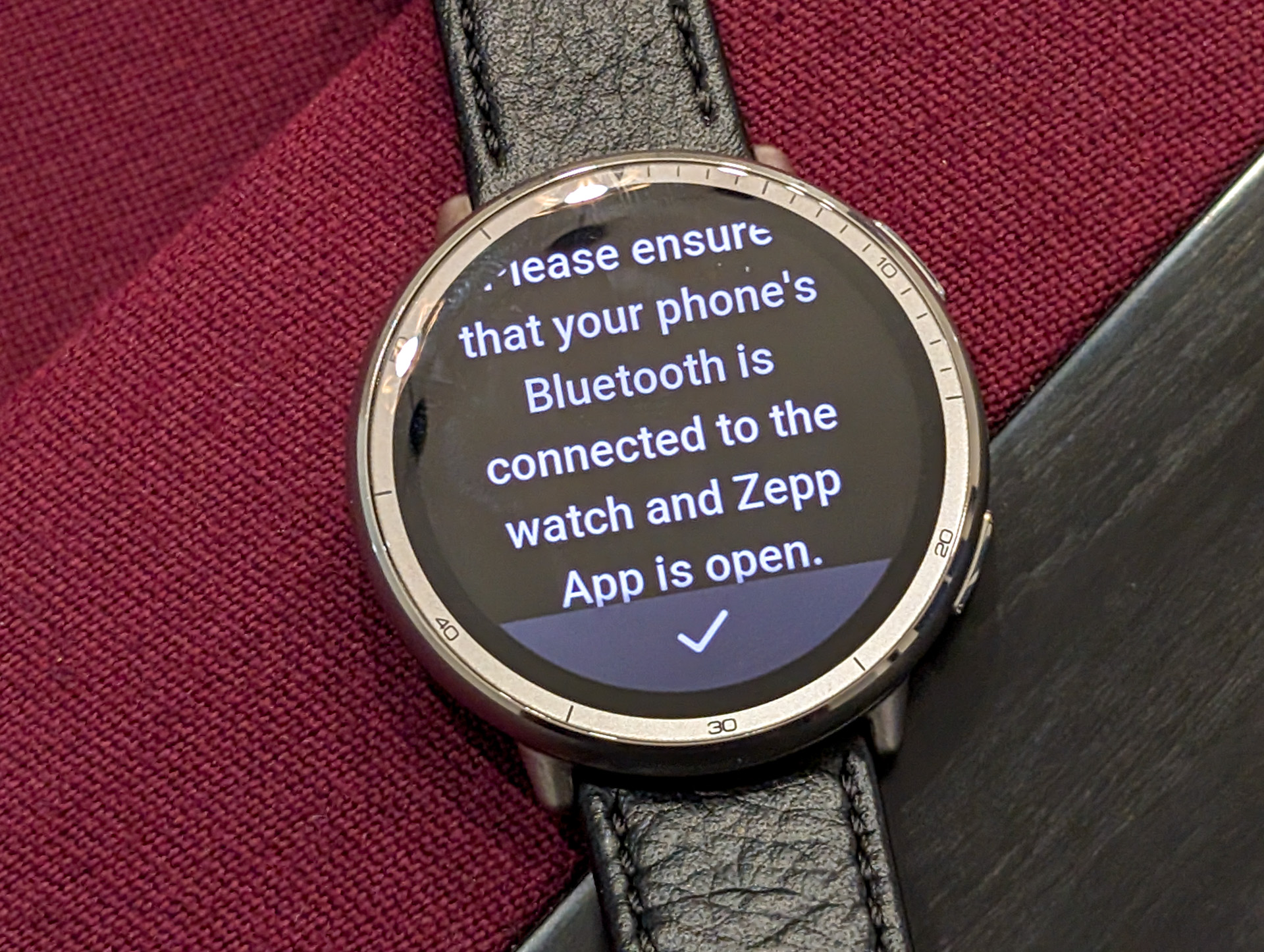 Amazfit Active 2 affichant une erreur lorsqu'il n'est pas connecté à un téléphone