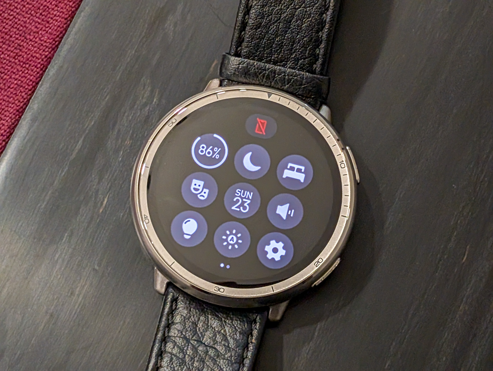 Menu de paramètres rapides Amazfit Active 2