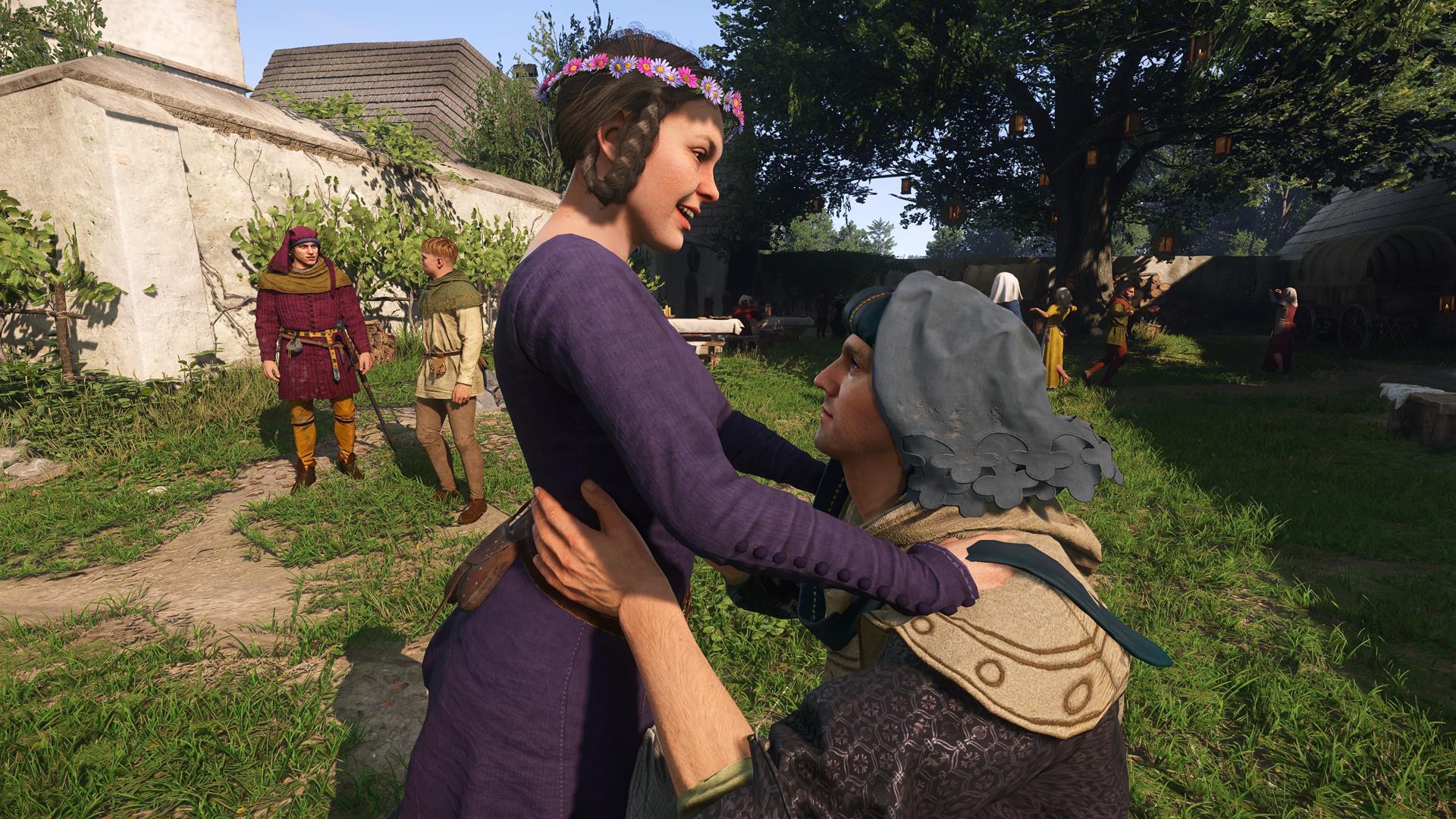 The player dances with a female NPC.