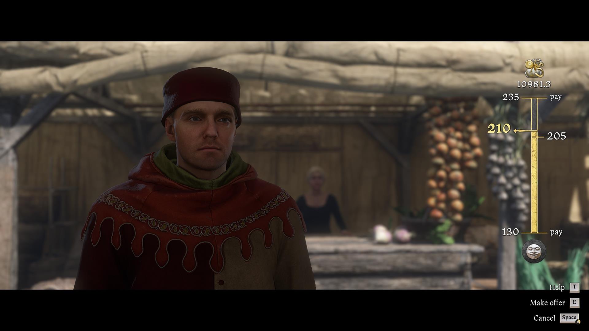 The player haggles with a merchant.