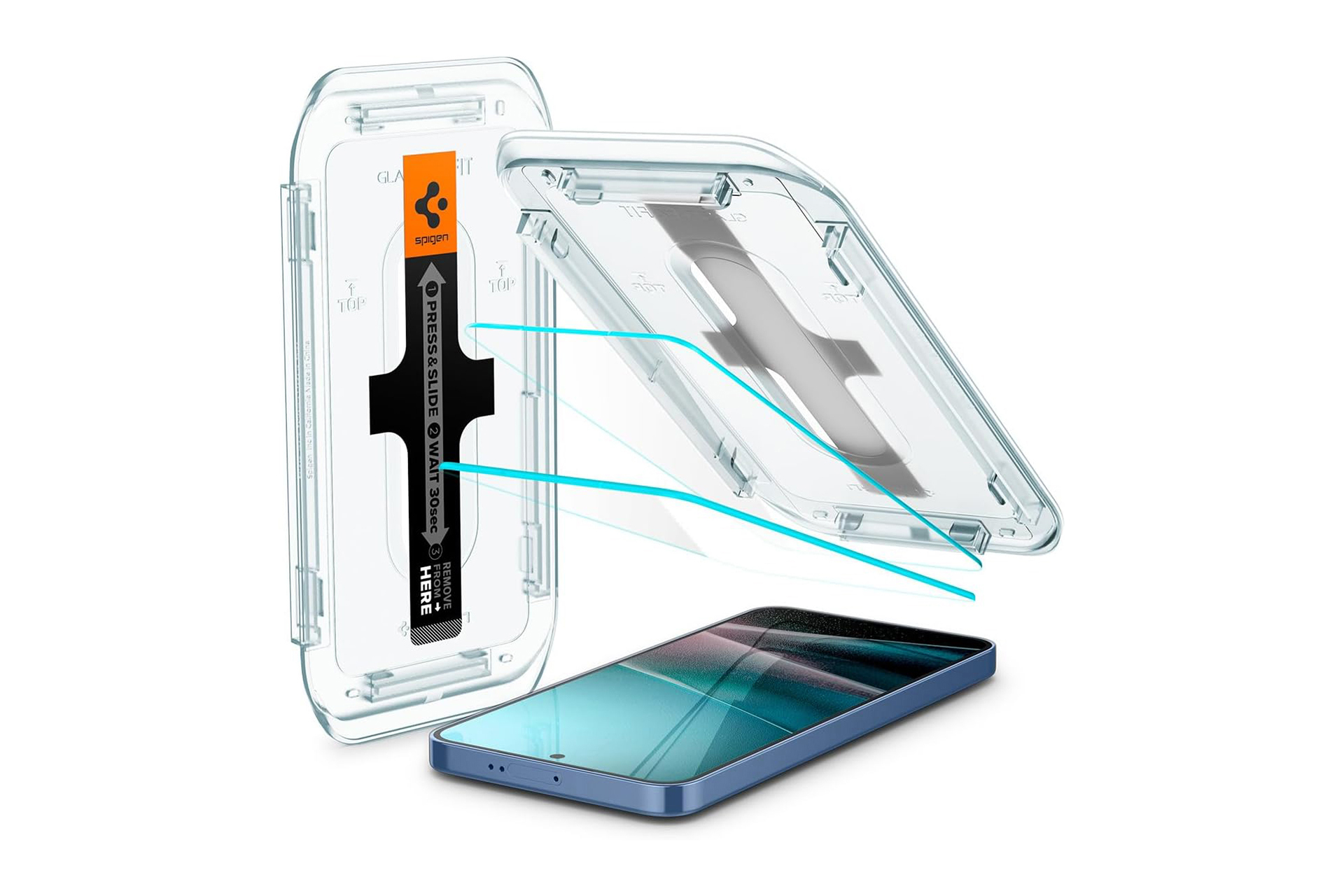 Product render of the Spigen EzFit Galaxy S25 Plus screen protector