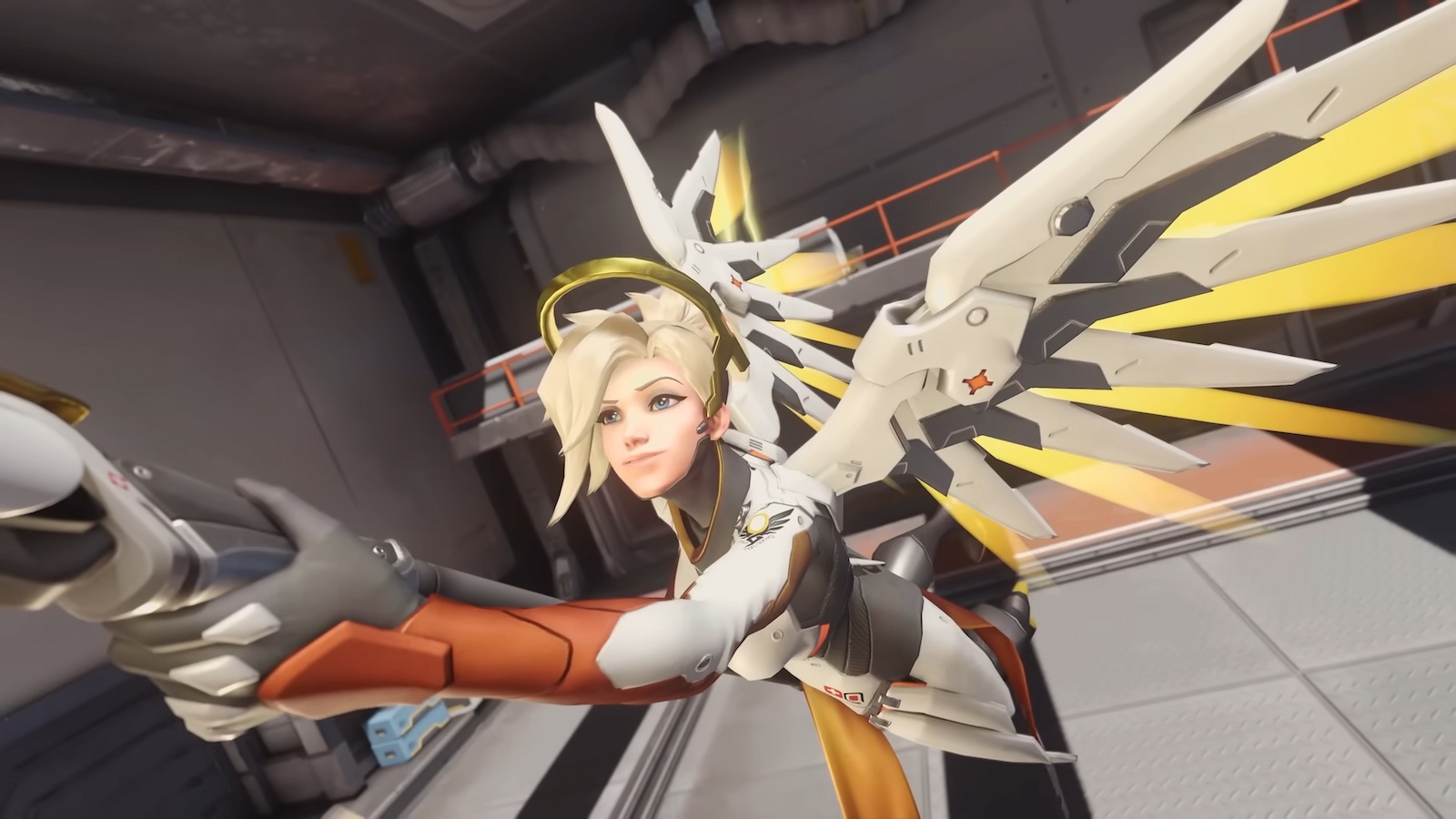 Mercy volant dans Overwatch 2.