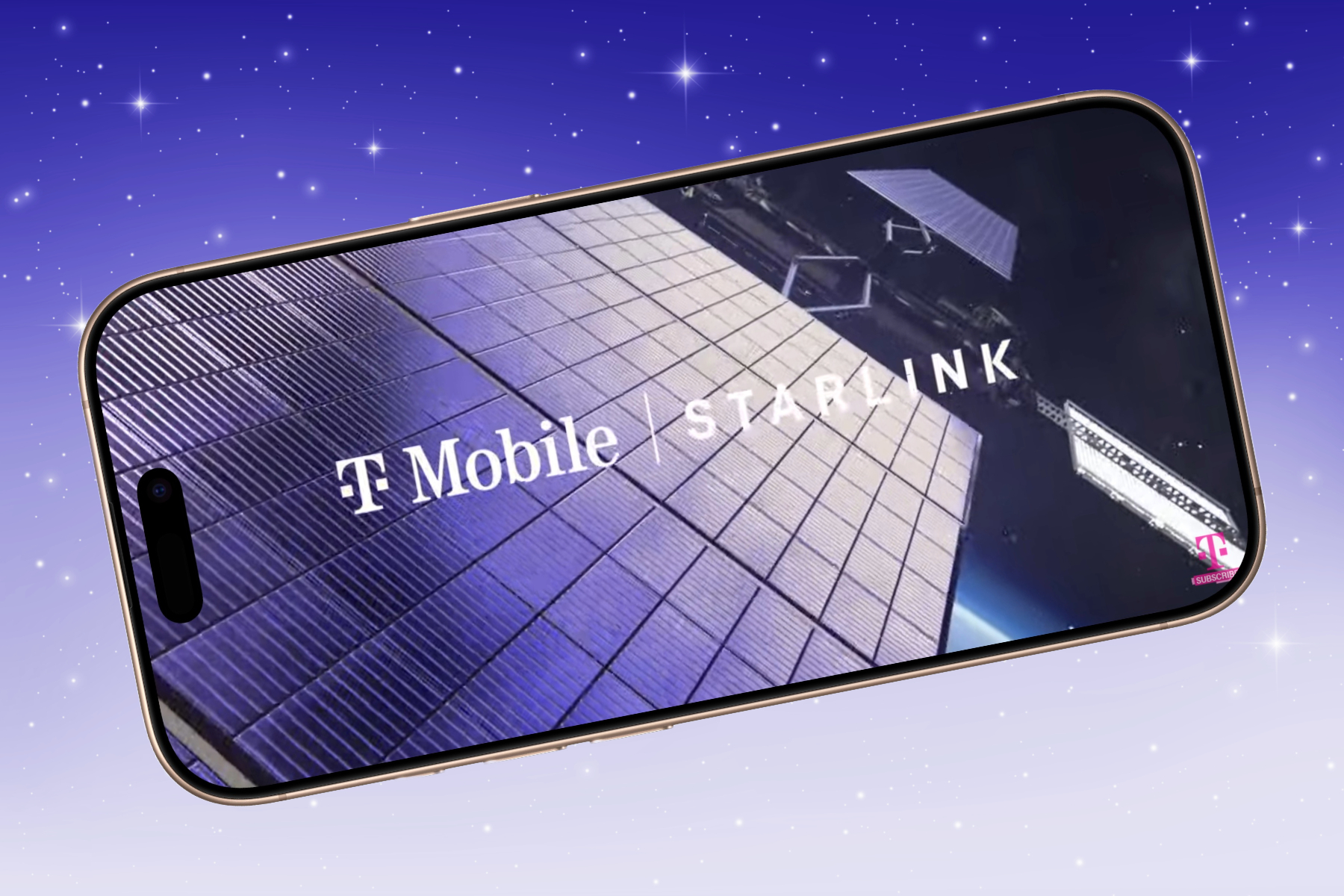 Präsentation des T-Mobile Starlink-Dienstes auf einem iPhone.