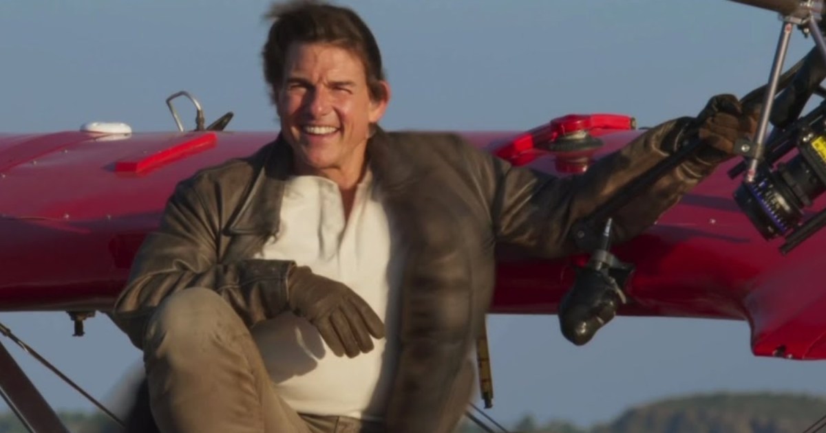 Tom Cruise hangs upside down from a biplane in latest Mission: Impossible 8 stunt