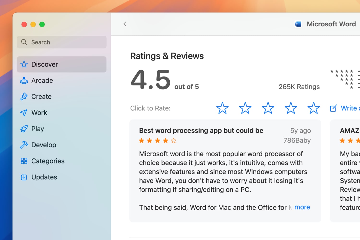 A review on the Apple App Store running in macOS Sequoia.