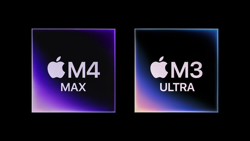 Puces M4 Max et M3 Ultra.