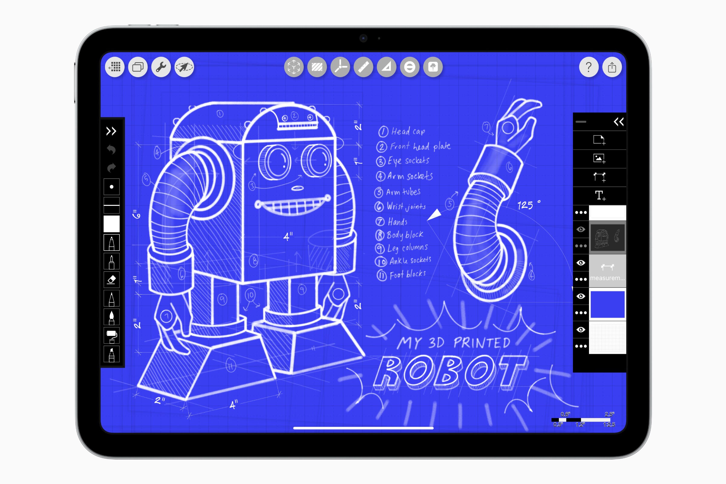 Apple iPad zeigt die Morpholio Trace-App.