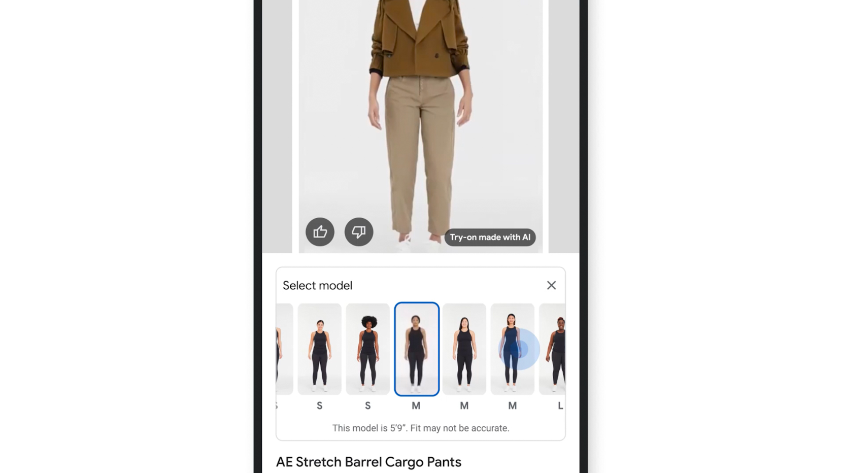 Google Shopping virtual garment try-on.