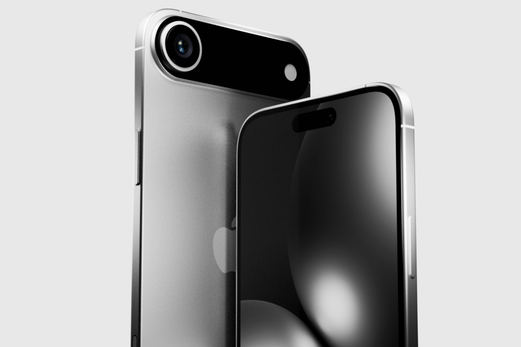 Alleged render of iPhone 17 air in silver color.