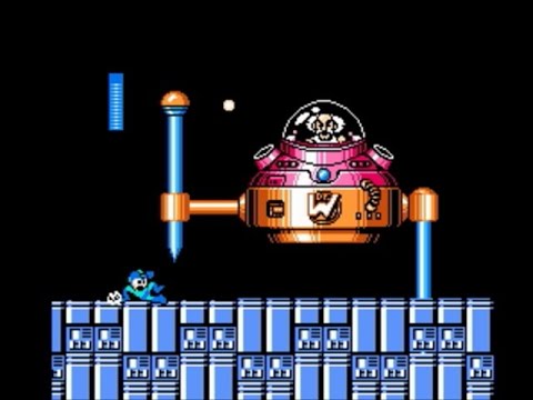 Mega man lutando astutamente em mega man 3.