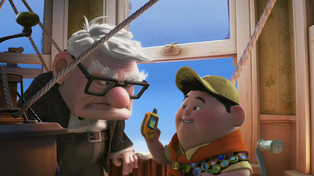 Carl Fredricksen and Russell in Up.