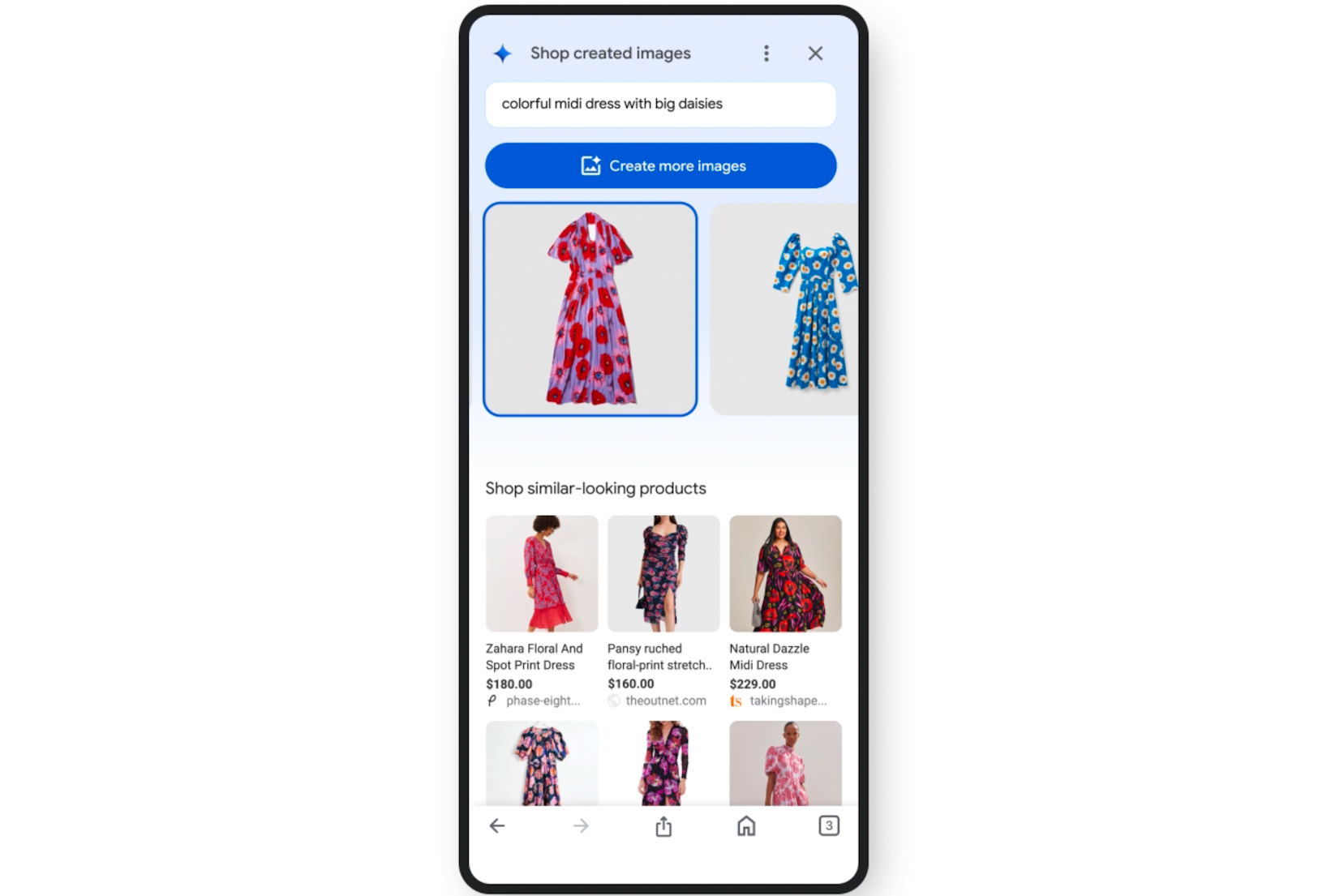 Google Shopping génère une image visuelle.