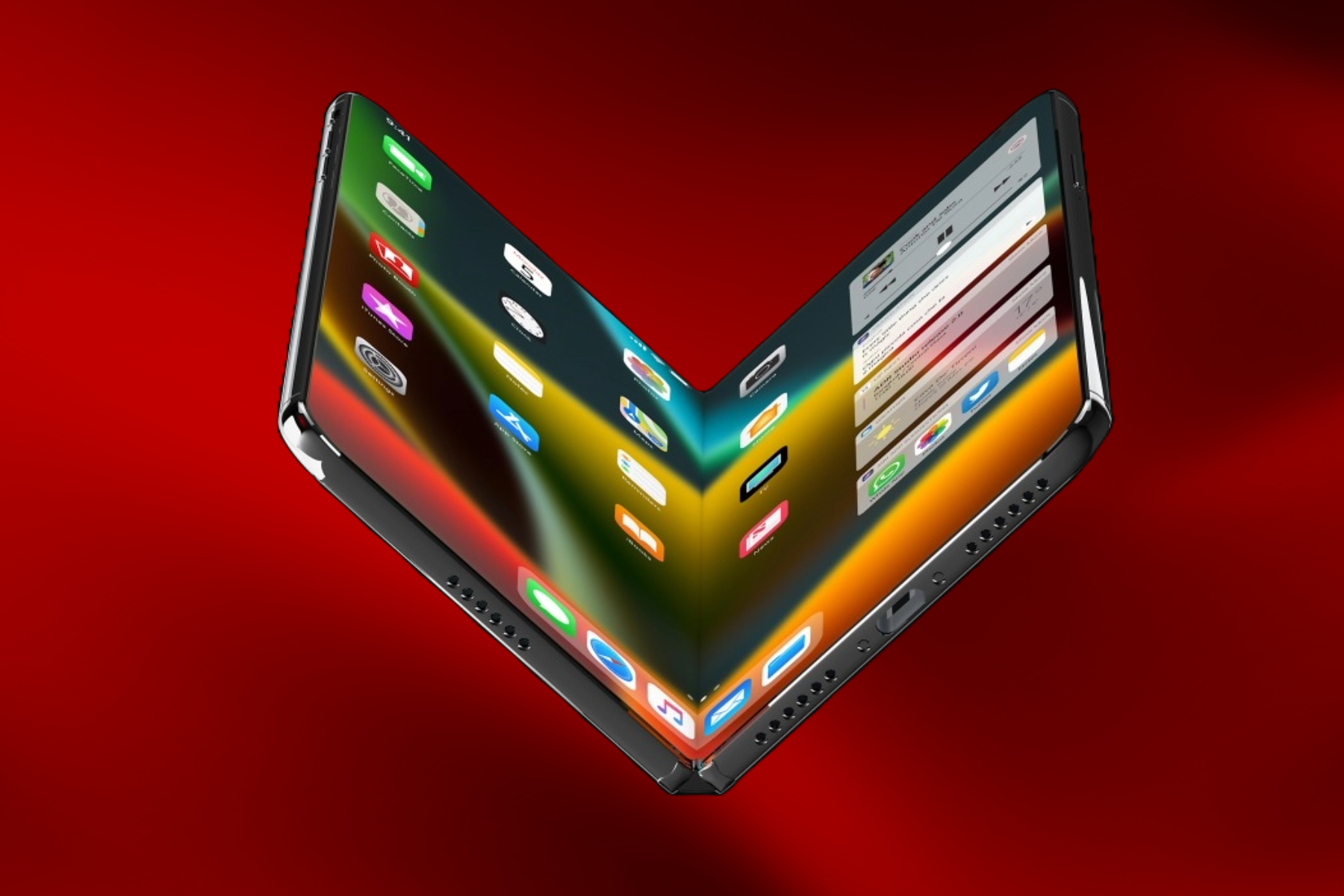 Semi-open state of a foldable iPhone concept