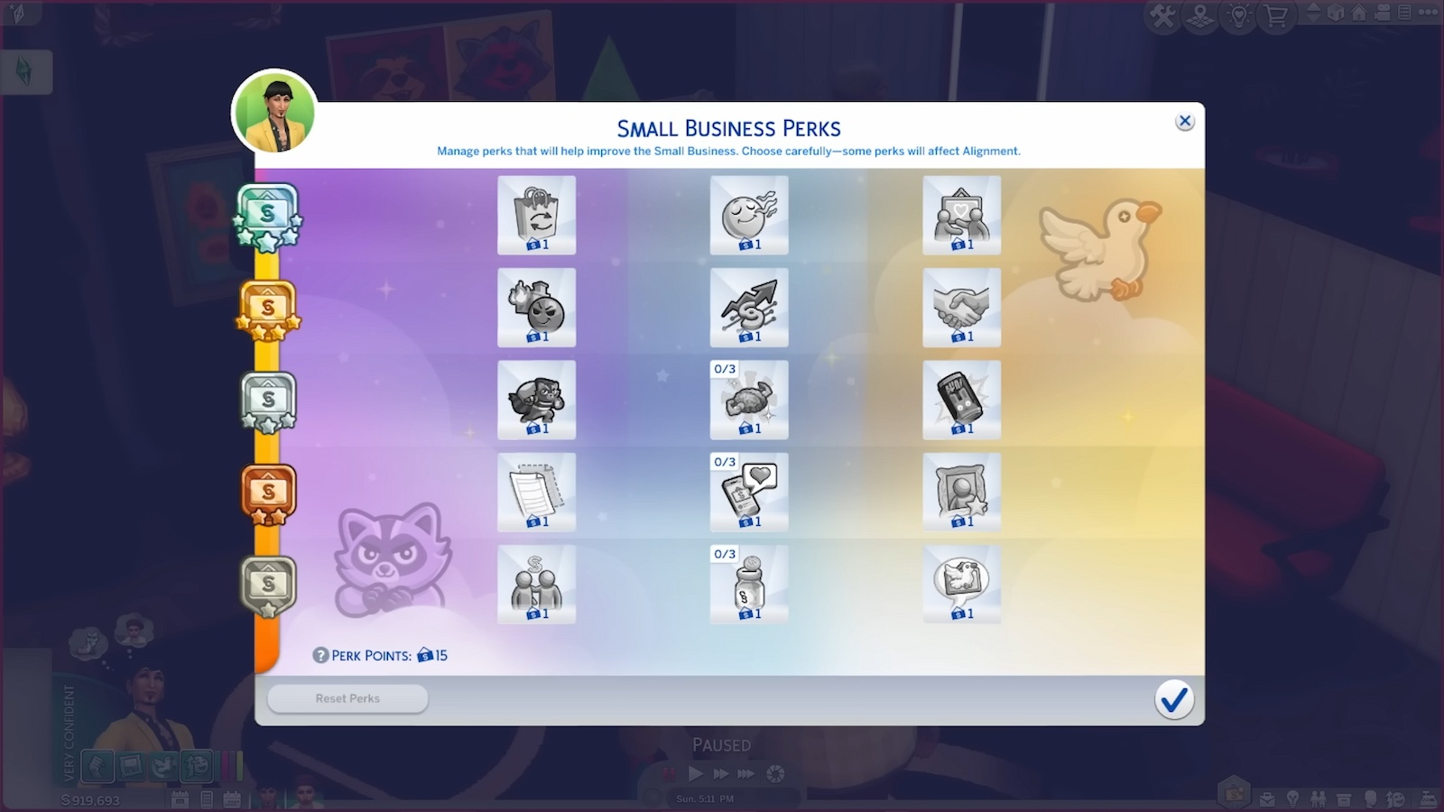 Small business perks in The Sims 4 Businesses and Hobbies.