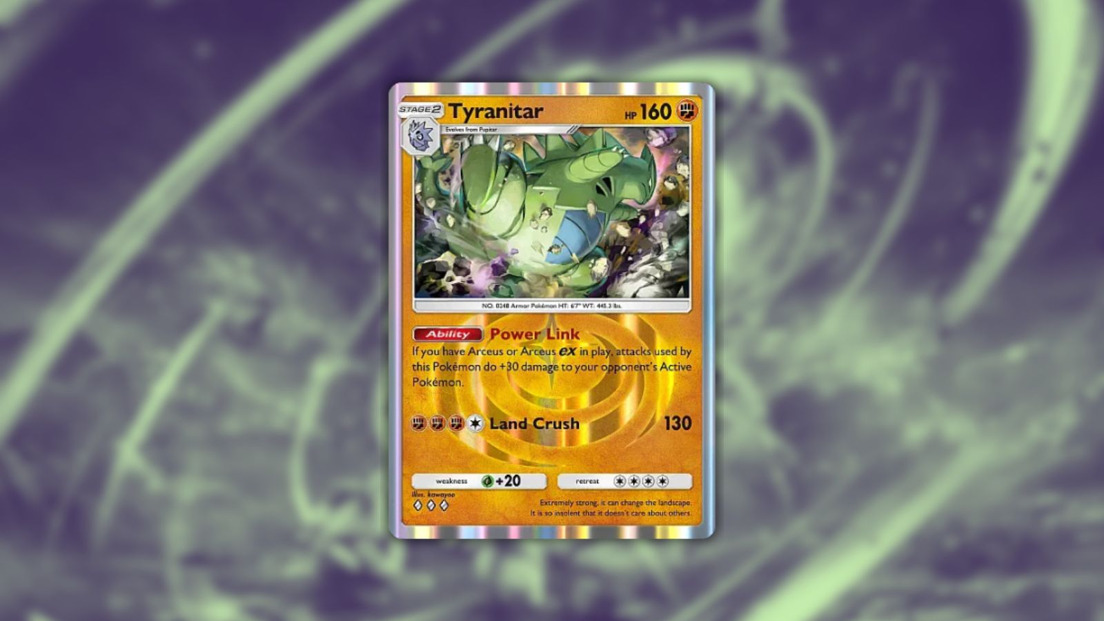 Carte Tyranitar dans Pokemon TCG Pocket.